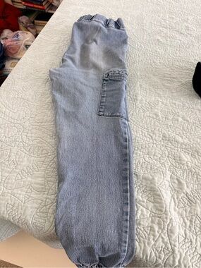 Tinseltown Light Blue Elastic Cuff Cargo Jeggings